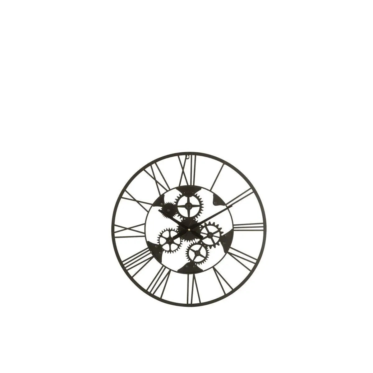 J-Line Raduhr mit römischen Ziffern – Metall – Schwarz – S – Ø 4 cm - Gleness
